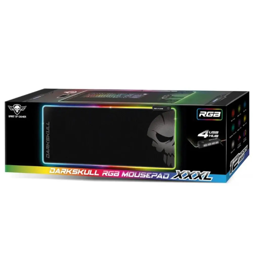Spirit of Gamer Alfombrilla DarkSkull RGB+HUB XXXL - detalle