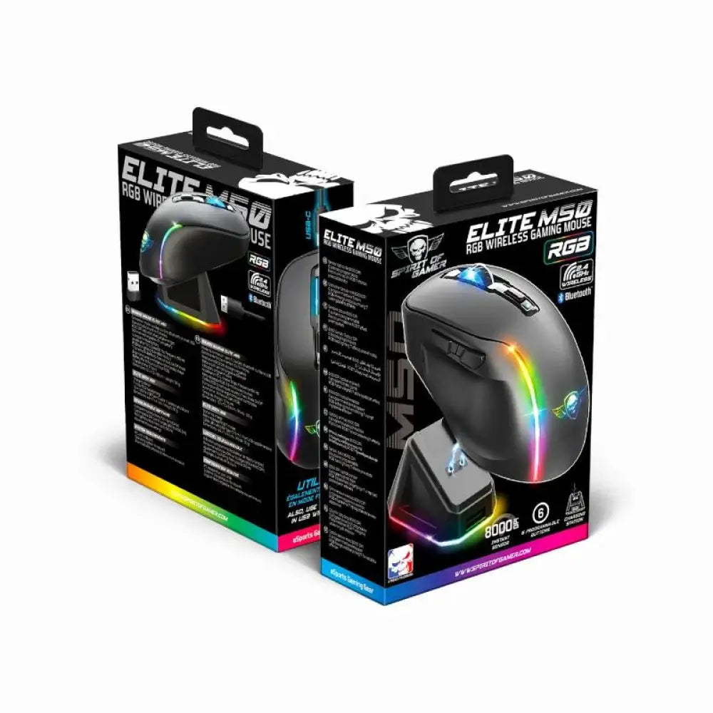 Spirit of Gamer Raton Inalambrico Elite M50 Negro - detalle