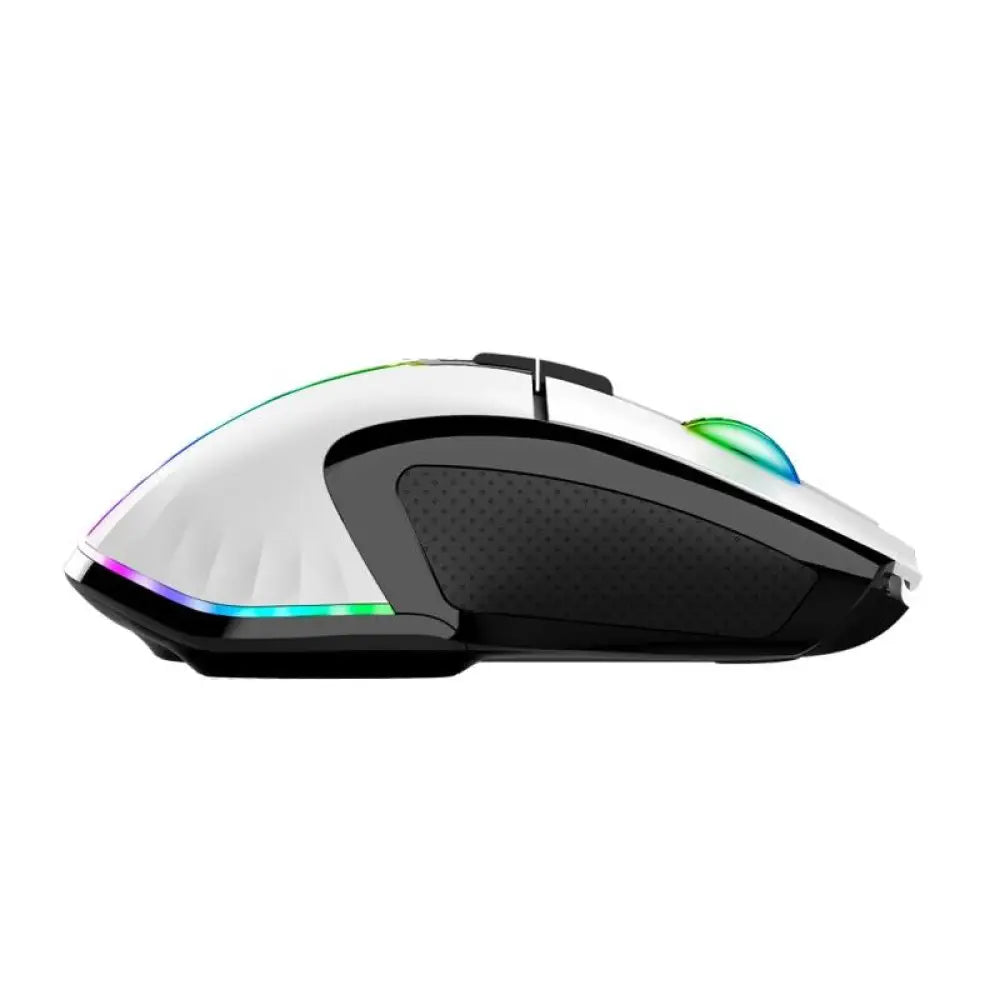 Ratón inalámbrico Spirit of Gamer Pro M5 en color blanco, con diseño ergonómico y botones laterales para juegos y uso diario