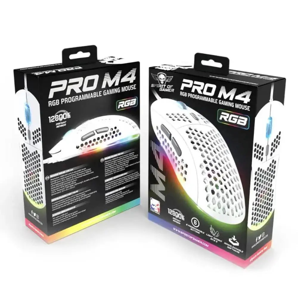 Spirit of Gamer Ratón Pro M4 White - detalle