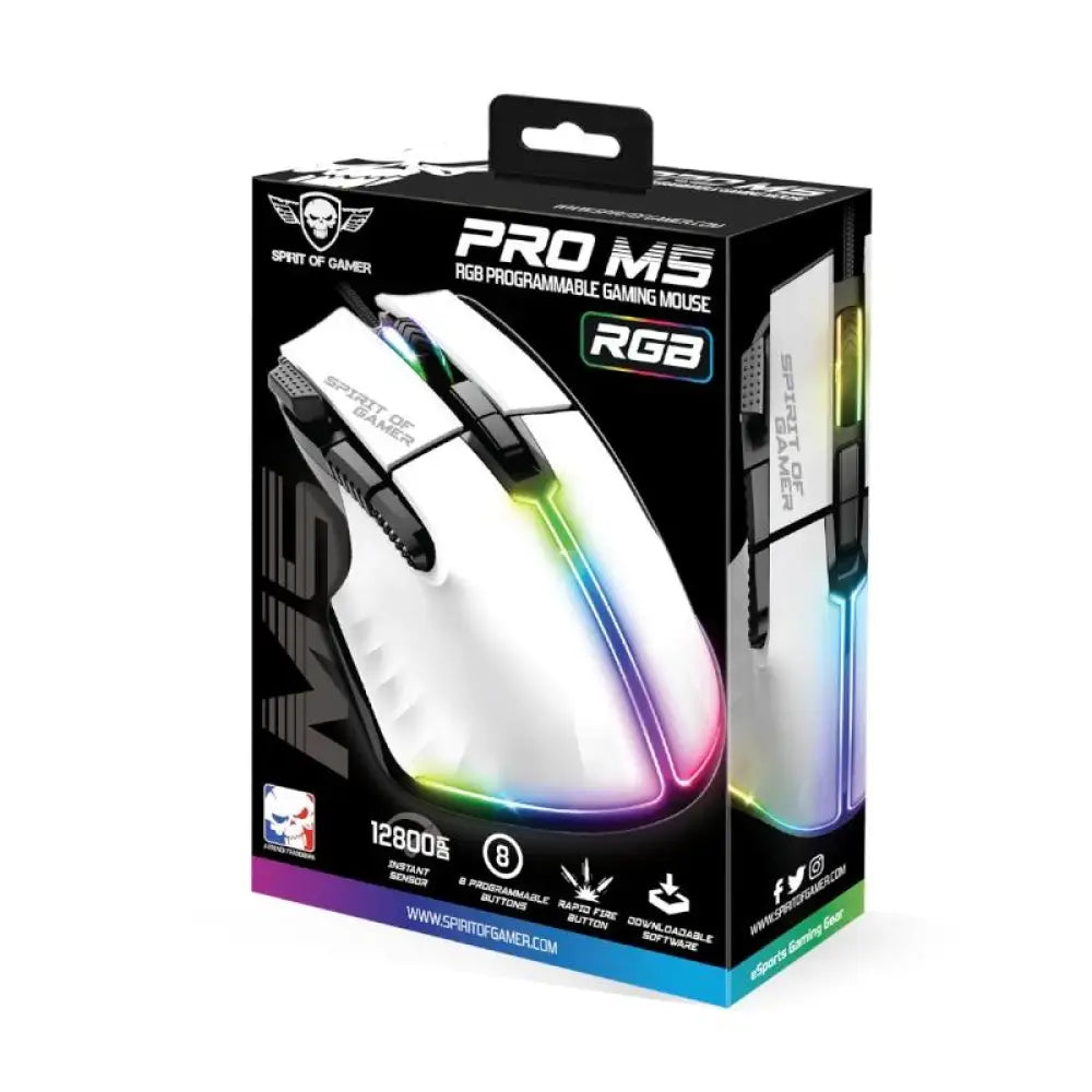 Spirit of Gamer Raton Souris Pro M5 Blanco - detalle