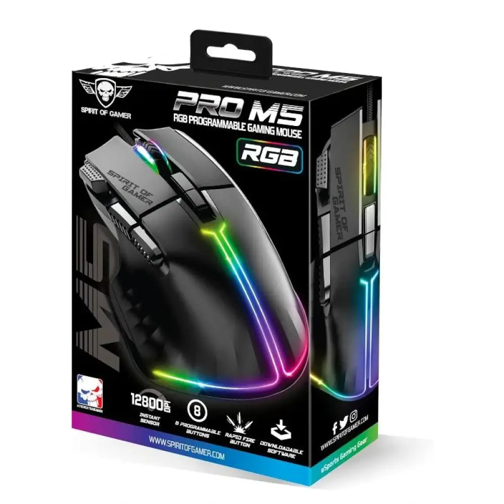 Spirit of Gamer Raton Souris Pro M5 Negro - detalle