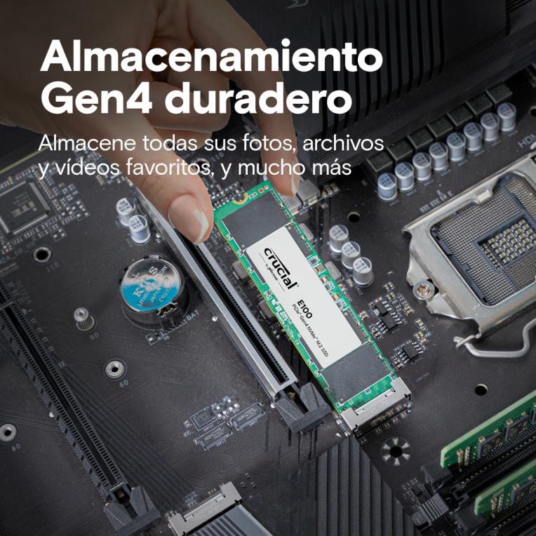 SSD CRUCIAL 2TB E100 NVME PCIE 4.0 X4 - detalle