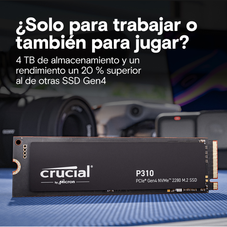 SSD CRUCIAL 4TB P310 CT4000P310SSD8 PCIE M.2 NVME PCIE 4.0 X4 - detalle