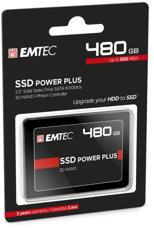 SSD EMTEC 480GB 3D NAND PHISON - detalle