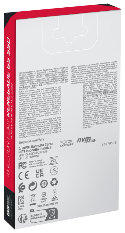 SSD KINGSTON FURY 1TB RENEGADE G5 - detalle