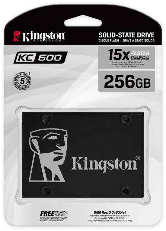 SSD KINGSTON KC600 256GB SATA3 - detalle