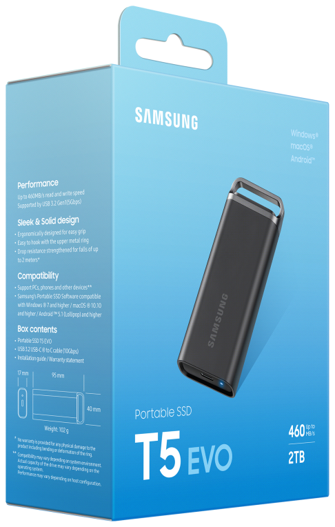 SSD SAMSUNG T5 2TB MU-PH2T0S NEGRO - detalle