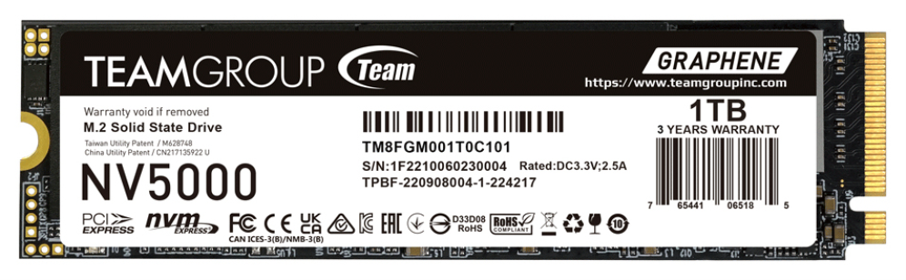 SSD TEAMGROUP NV5000 1TB NVMe PCI-E GEN4X4
