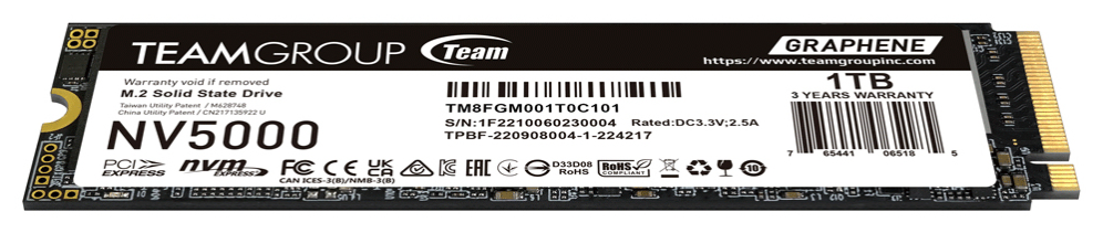 SSD TEAMGROUP NV5000 1TB NVMe PCI-E GEN4X4 - detalle