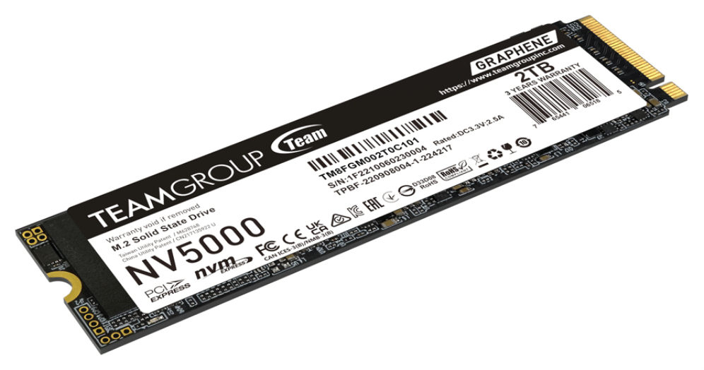 SSD TEAMGROUP NV5000 2TB NVMe PCI-E GEN4X4 C47 - detalle