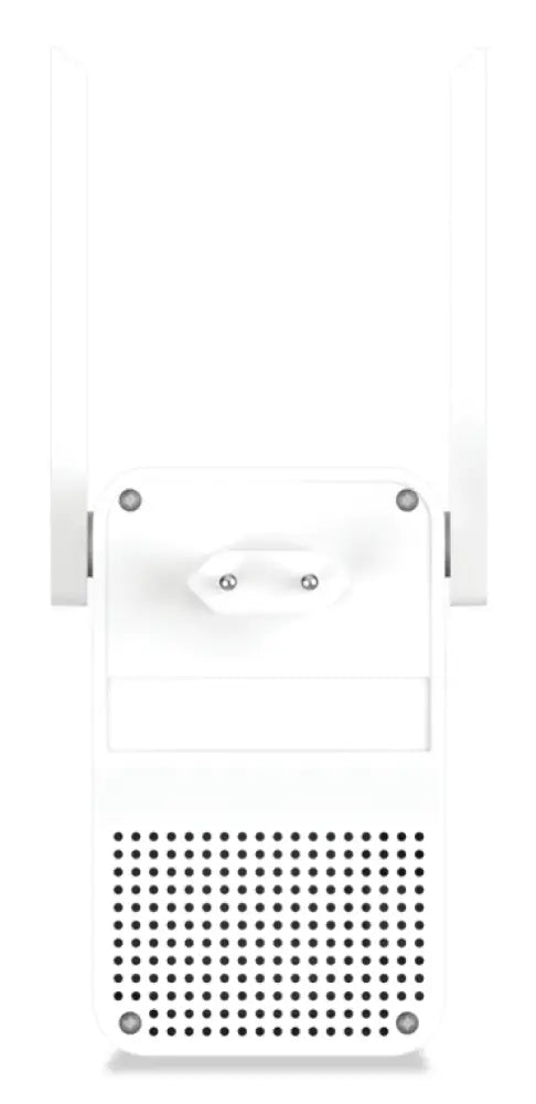 Repetidor de red Strong AX3000 en color blanco, con antenas y puertos para ampliar señal Wi-Fi de 3000 Mbit/s