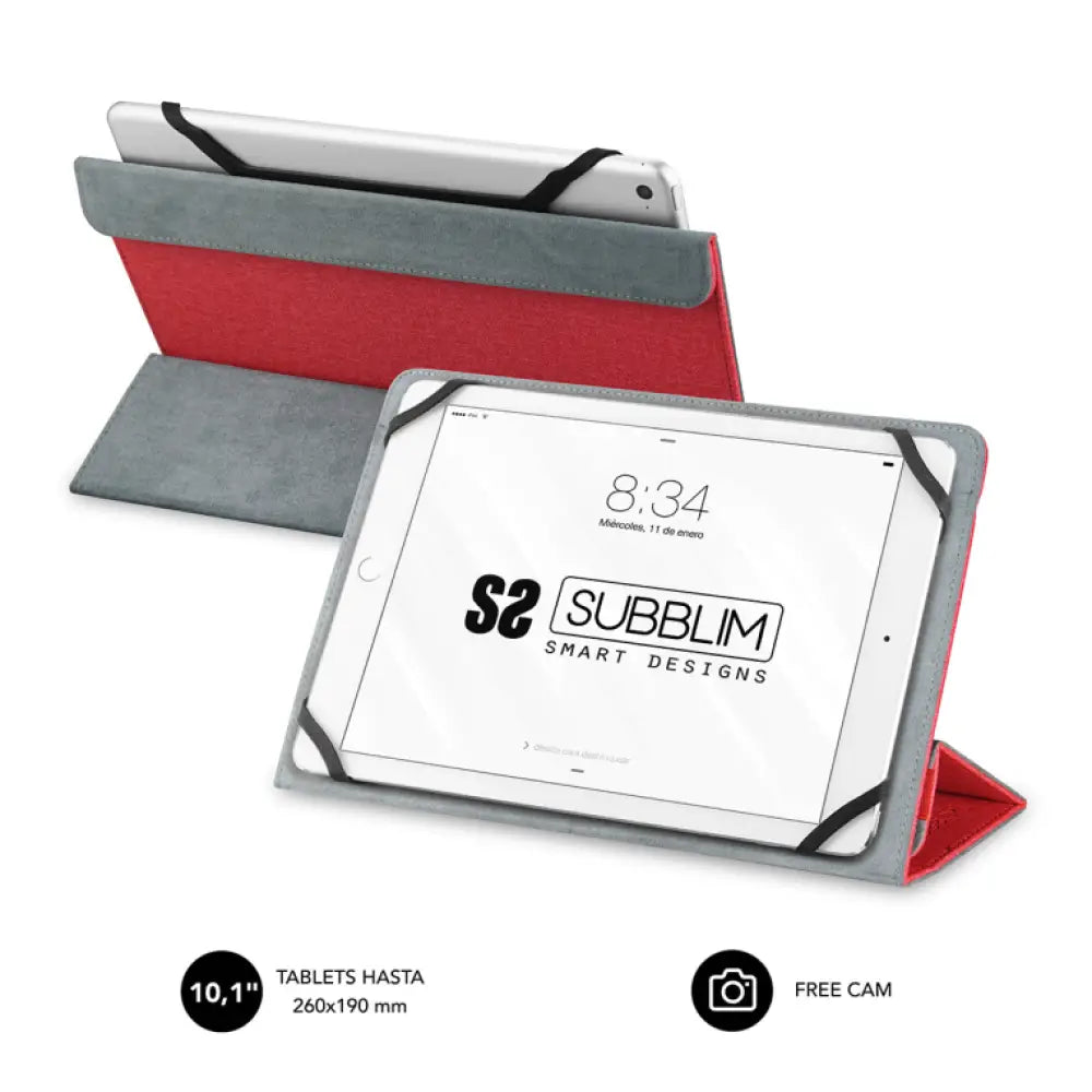 SUBBLIM Funda Tablet Freecam Case 10.1" Red