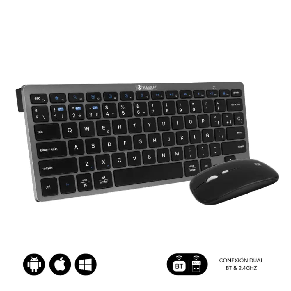 Teclado SUBBLIM SUBKBC-OCO020 en color negro, con teclas ergonómicas y diseño compacto para uso cómodo y eficiente.