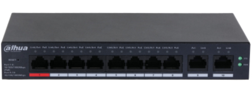 SWITCH CLOUD DAHUA DH-CS4010-8GT-110 GIGABIT SWITCH WITH 8-PORT POE - detalle