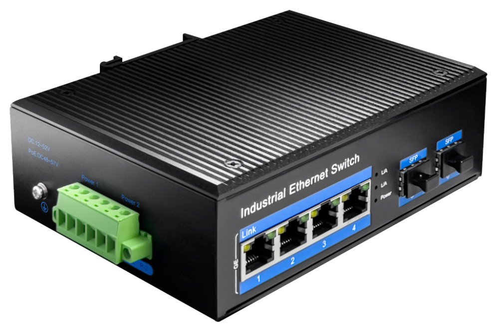 SWITCH CUDY 4-PORT GIGABIT INDUSTRIAL POE WITH 2 GIGABIT SFP PORT - detalle
