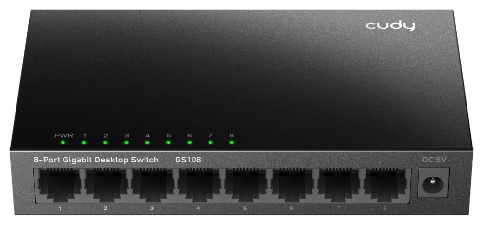 SWITCH CUDY 8-PORT GIGABIT METAL SWITCH GS108 - detalle