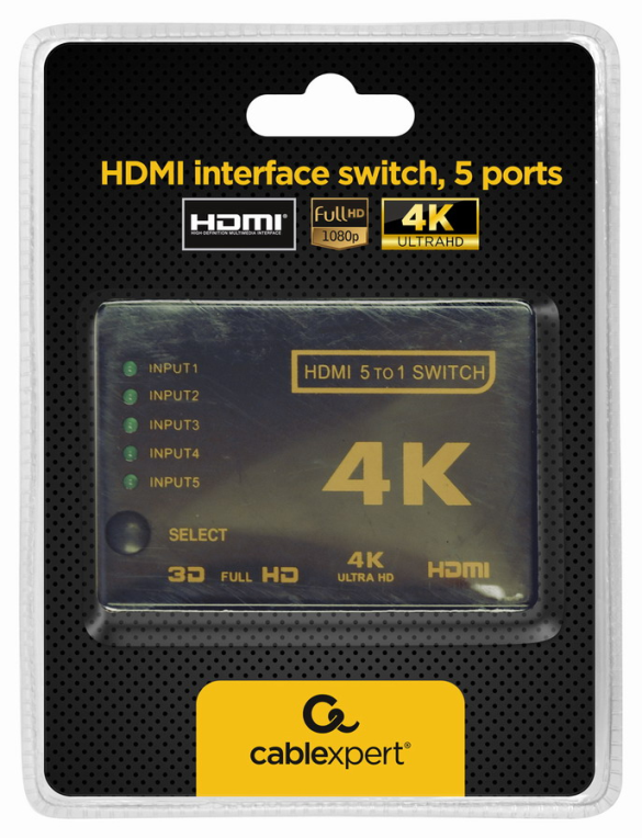 SWITCH HDMI GEMBIRD 5 PUERTOS