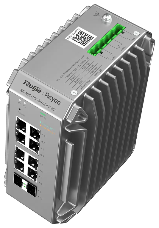 SWITCH INDUSTRIAL RUIJIE MANAGED POE 8G RJ45 2 SFP GIGABIT LAYER2 - detalle