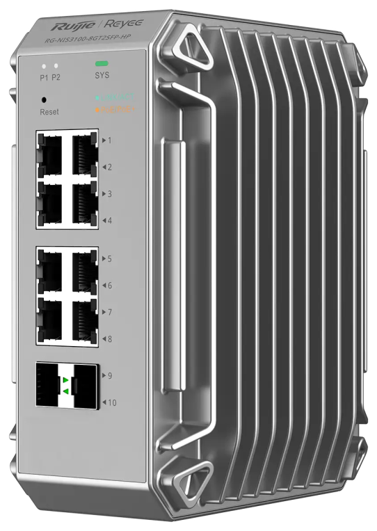 SWITCH INDUSTRIAL RUIJIE MANAGED POE 8G RJ45 2 SFP GIGABIT LAYER2
