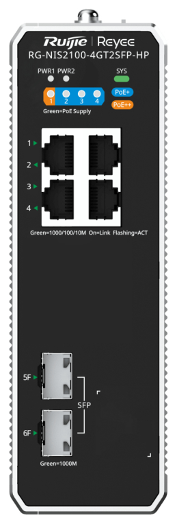 SWITCH INDUSTRIAL RUIJIE POE CLOUD CAPA 2 - detalle