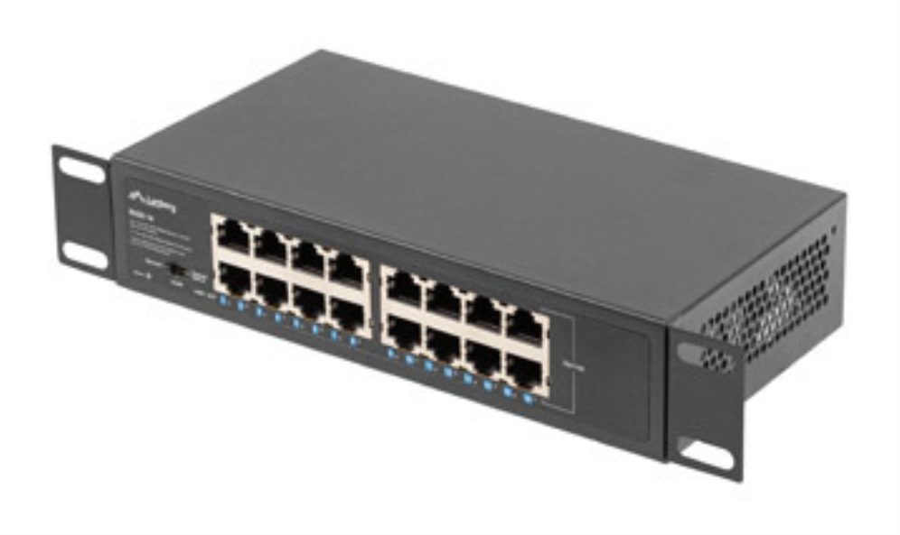 SWITCH LANBERG 16 PUERTOS GIGABIT ETHERNET RACK 10"/19" - detalle