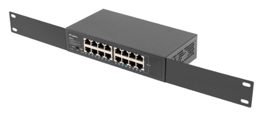 SWITCH LANBERG 16 PUERTOS GIGABIT ETHERNET RACK 10"/19" - detalle