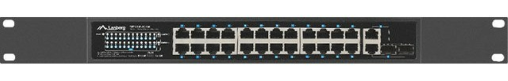 SWITCH LANBERG 24 PTOS 100MB POE+/2X COMBO GIGABIT ETHERNET 360W V2 RACK 19"