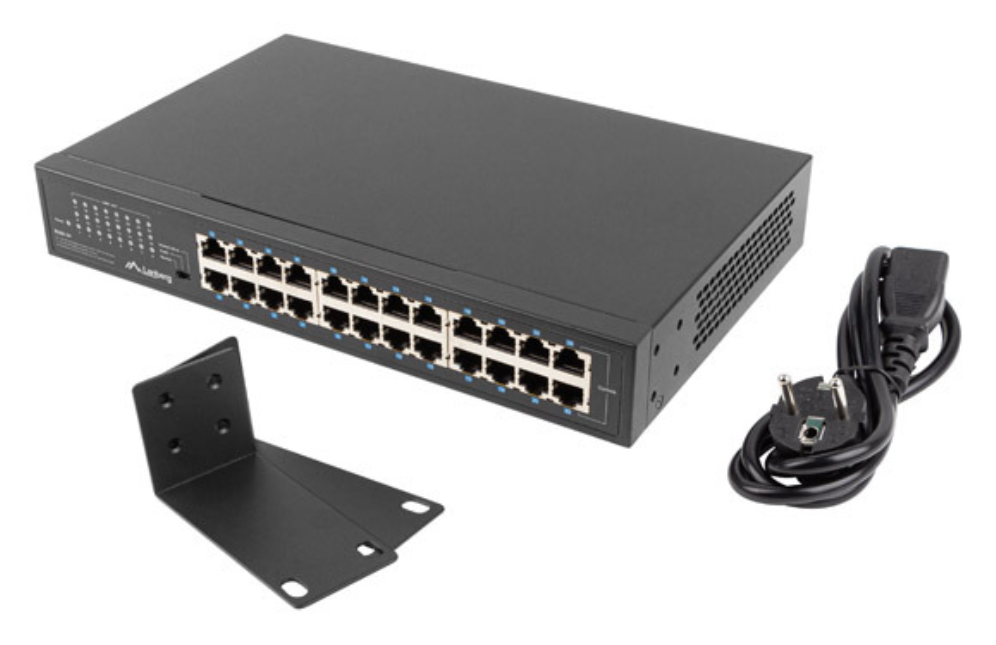 SWITCH LANBERG 24 PUERTOS GIGABIT ETHERNET RACK 19" - detalle