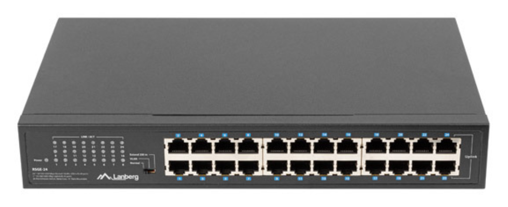SWITCH LANBERG 24 PUERTOS GIGABIT ETHERNET RACK 19"