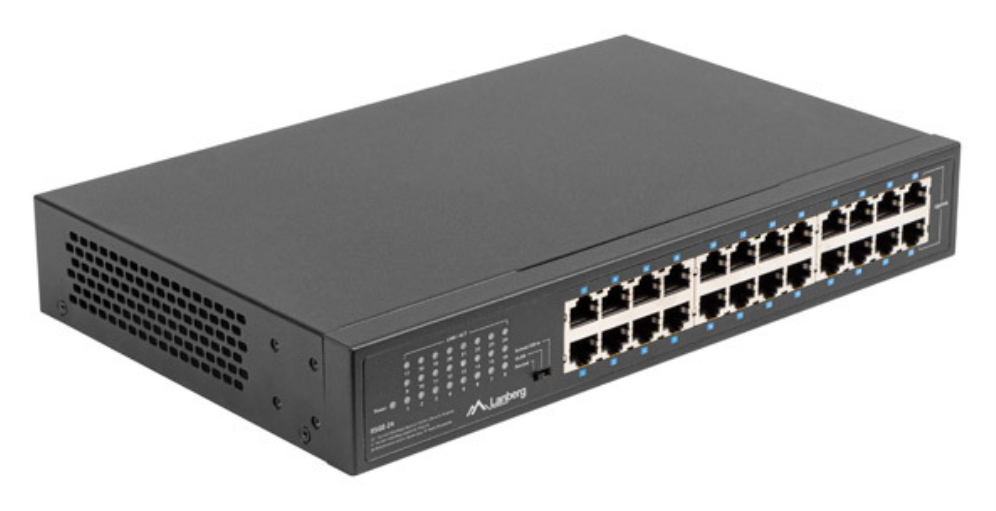 SWITCH LANBERG 24 PUERTOS GIGABIT ETHERNET RACK 19" - detalle