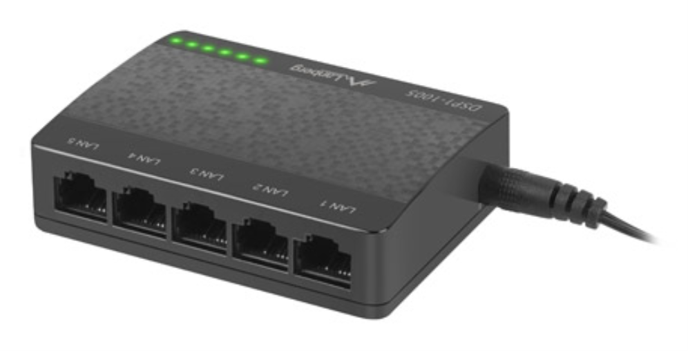 SWITCH LANBERG 5 PUERTOS GIGABIT RJ45 ETHERNET - detalle