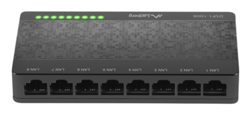 SWITCH LANBERG 8 PUERTOS GIGABIT RJ45 ETHERNET - detalle