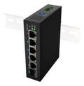 Lanberg ILFE-4P-1GE-1S-90 switch No administrado Fast Ethernet (10/100) Energía sobre Ethernet (PoE) 1U Negro