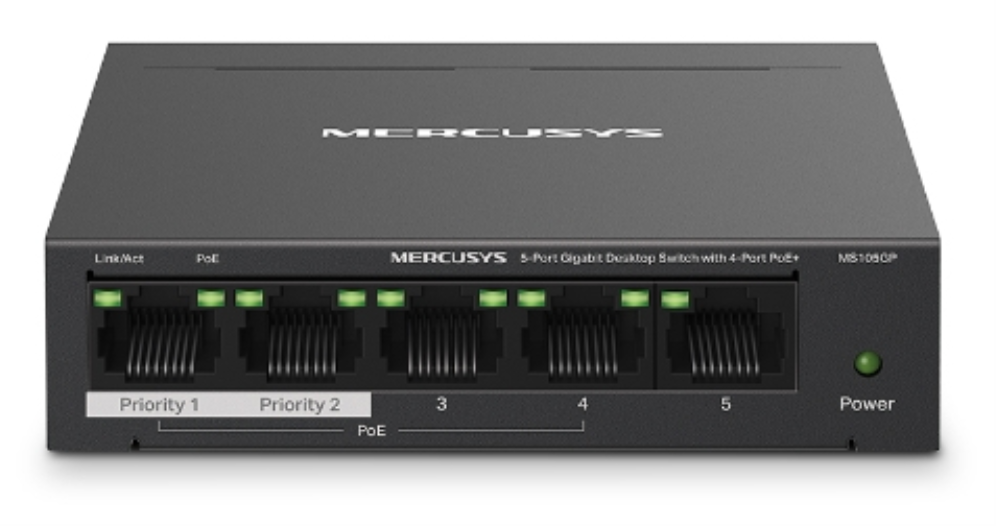 SWITCH MERCUSYS GIGABIT ETHERNET DE 5 PUERTOS POE
