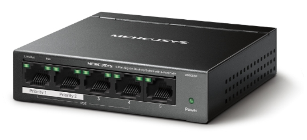 SWITCH MERCUSYS GIGABIT ETHERNET DE 5 PUERTOS POE - detalle