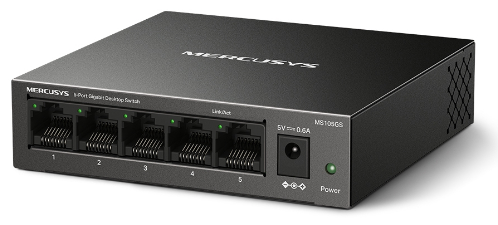 SWITCH MERCUSYS MS150GS DESKTOP 5 PORT GIGABIT - detalle