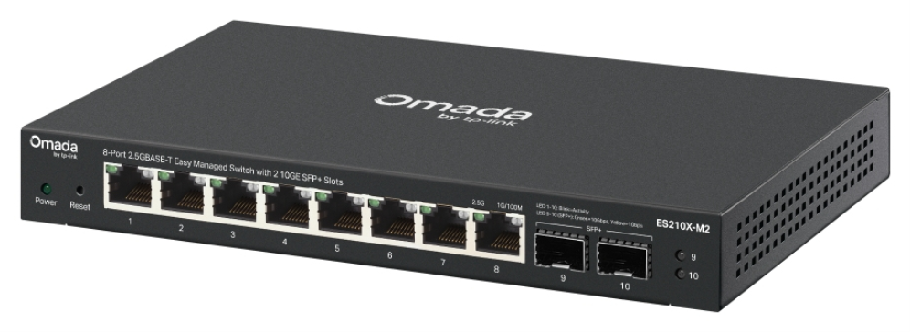 SWITCH OMADA ES210X-M2 8-PORT EASY MANAGED SWITCH WITH 2 10GE SFP+ SLOTS - detalle
