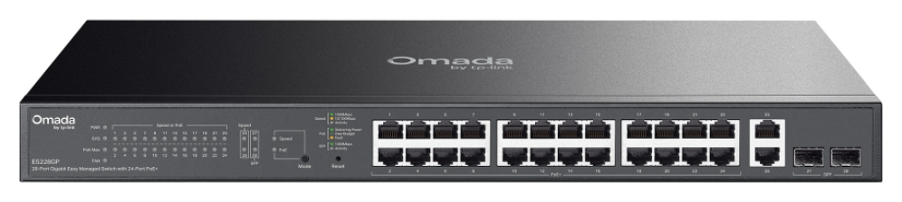 SWITCH OMADA ES228GP 28-PORT GIGABIT EASY MANAGED SWITCH WITH 24-PORT POE+