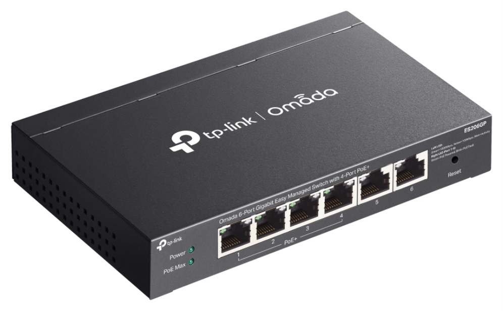 SWITCH OMADA ESA206GP 6 PUERTOS GIGABIT 4 PUERTOS POE+ - detalle
