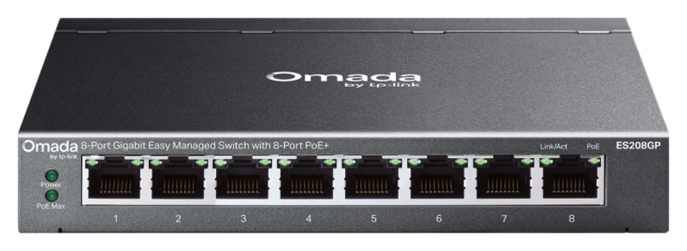 SWITCH OMADA TP-LINK ES208GP 8-PORT GIGABIT EASY MANAGED WITH 8-PORT POE+