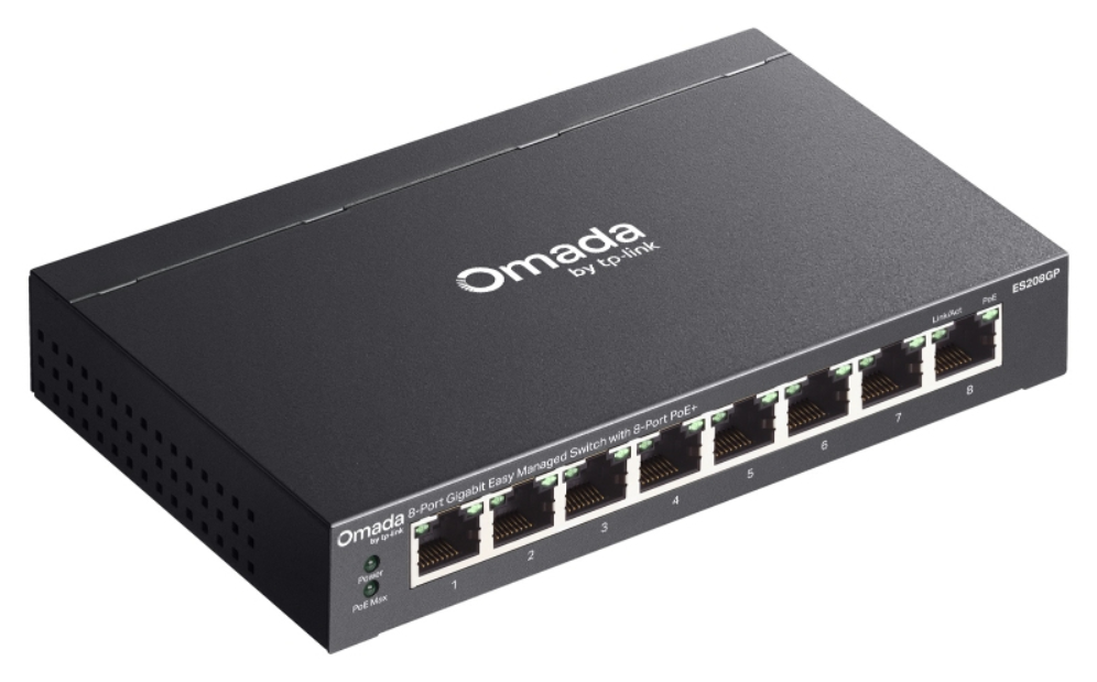 SWITCH OMADA TP-LINK ES208GP 8-PORT GIGABIT EASY MANAGED WITH 8-PORT POE+ - detalle