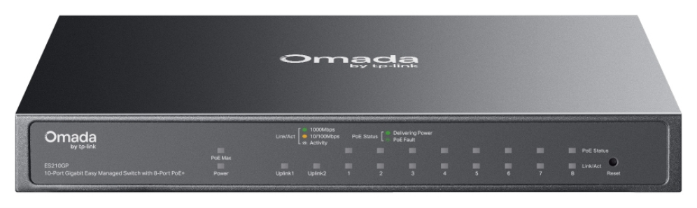SWITCH OMADA TP-LINK ES210GP GIGA SWITCH WITH 8-PORT POE+