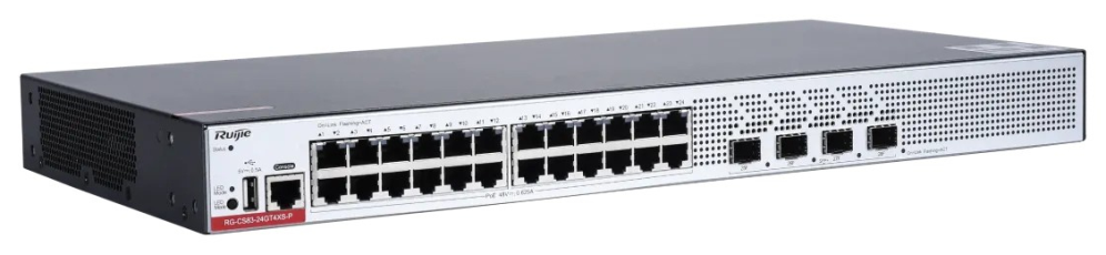 SWITCH RUIJIE CLOUD MANAGED L3 24 RJ45 4 SFP PLUS POE - detalle