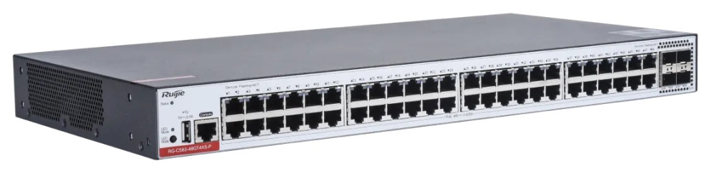 SWITCH RUIJIE MANAGED L3 48 RJ45 4 SFP PLUS POE - detalle