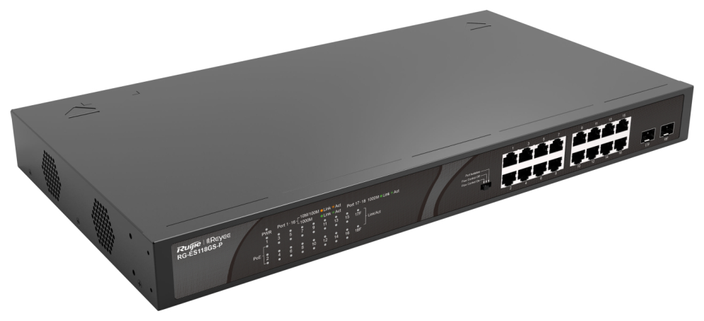 SWITCH RUIJIE REYEE RG-ES118GS-P GIGALAN 16p SFP 2p POE - detalle