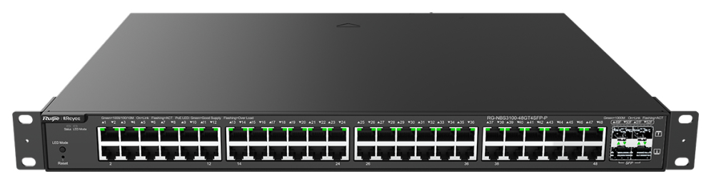 SWITCH RUIJIE REYEE RG-NBS3100-48GT4SFP-P GIGALAN 48p SFP 4p L2 GESTIONABLE