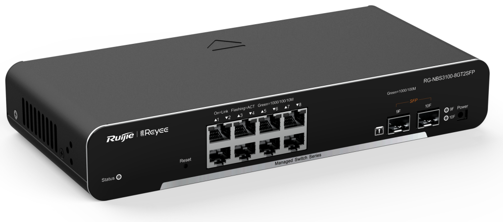 SWITCH RUIJIE REYEE RG-NBS3100-8GT2SFP GIGALAN 8p SFP 2p L2 GESTIONABLE - detalle