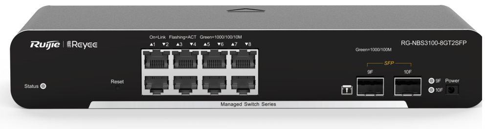 SWITCH RUIJIE REYEE RG-NBS3100-8GT2SFP GIGALAN 8p SFP 2p L2 GESTIONABLE - detalle