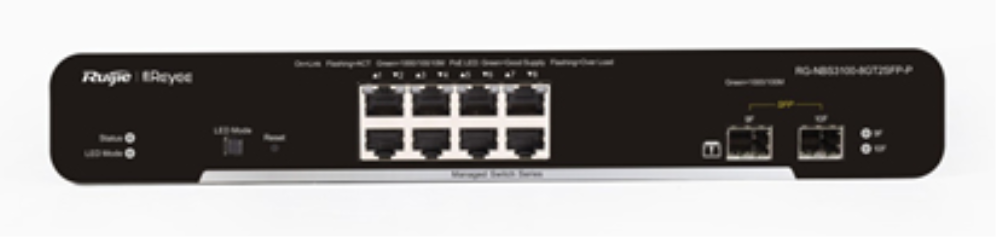 SWITCH RUIJIE REYEE RG-NBS3100-8GT2SFP-P GIGALAN 8p SFP 2p POE+ L2 GESTIONABLE